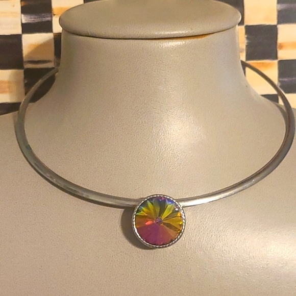 Rainbow Sparkly Iredescent Choker - Picture 1 of 5